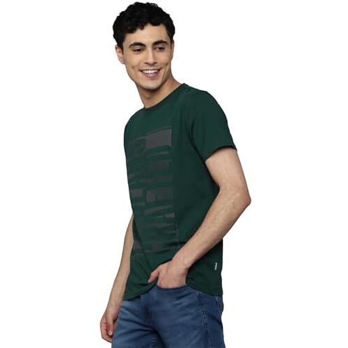 Louis Philippe Men's Cotton Solid Slim Fit T-Shirt (Lrkccslfy92934_Rust, Large