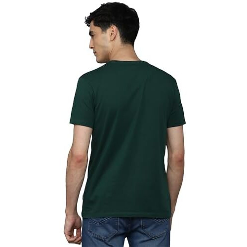 Louis Philippe Men's Cotton Solid Slim Fit T-Shirt (Lrkccslfy92934_Rust, Large