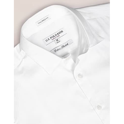 U.S. Polo Assn. Men's Cotton Solid Regular Button Down Shirt (Usshtc0015_White L)