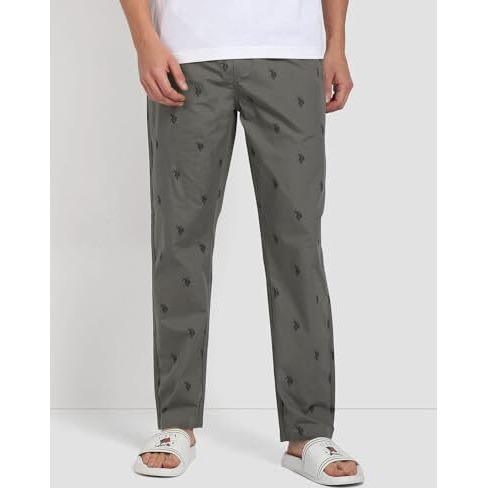 Us Polo Association Men's Cotton Pyjama Bottom (8907538106438_I506-010-Rr_Large_Grey)