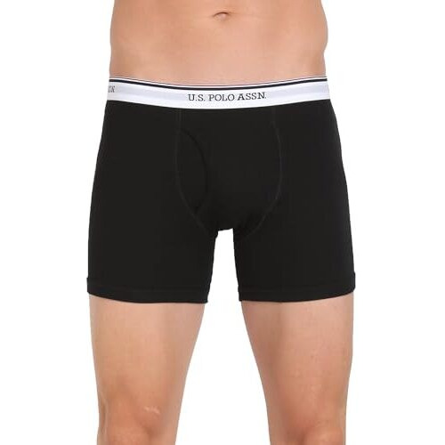 U.S. Polo Assn. Men's Printed Trunks (Color & Print May Vary) (I667-002-P1_Black_Medium)