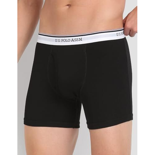 U.S. Polo Assn. Men's Printed Trunks (Color & Print May Vary) (I667-002-P1_Black_Medium)