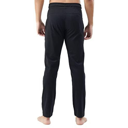 U.S. Polo Assn. Men Drawstring Waist Brand Print I720 Lounge Regular Track Pants - Pack Of 1 (Black L) | Rise Style Mid Rise