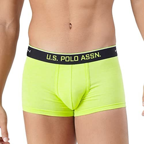 U.S. Polo Assn. Mens Moisture Wicking Coolmax I707 Sport Trunks - Pack Of 1 (Lime M)