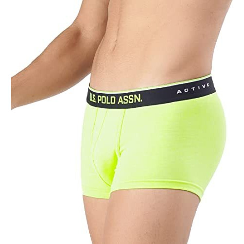 U.S. Polo Assn. Mens Moisture Wicking Coolmax I707 Sport Trunks - Pack Of 1 (Lime M)
