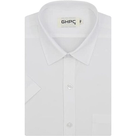 Ghpc By Arihant Men's 100% Cotton Plain Solid Half Sleeves Regular Fit Formal Shirt (White, Fsh400101_42)