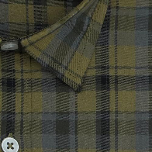 Ghpc 100% Cotton Plaid Checks Full Sleeves Regular Fit Formal Shirt For Men (Brown, Fsf703019_42)