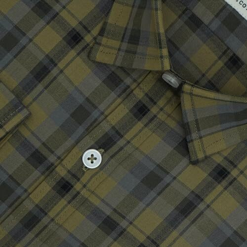 Ghpc 100% Cotton Plaid Checks Full Sleeves Regular Fit Formal Shirt For Men (Brown, Fsf703019_42)