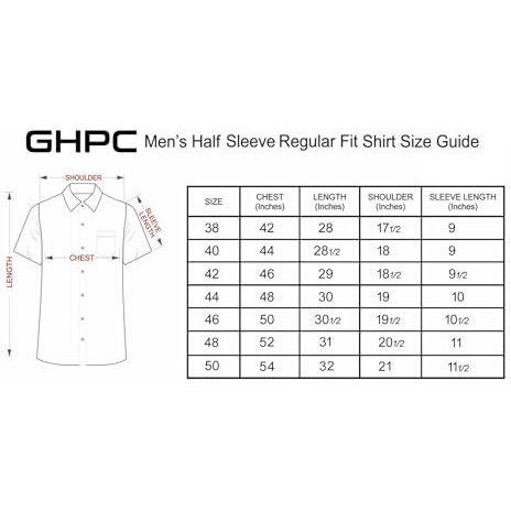 Ghpc Cotton Linen Checkered Half Sleeves Regular Fit Formal Shirt For Men (Red, Fsh514608_44)