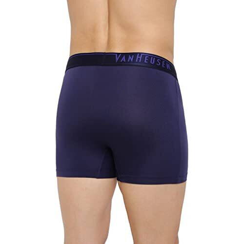 Van Heusen Men 4 Way Stretch Trunks - Body Defining Fit, Solid_30047_Maritime Blue_L