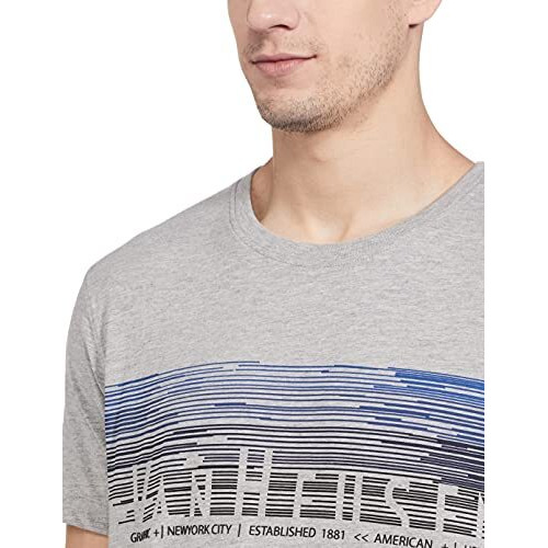 Van Heusen Athleisure Men's Solid Regular Fit T-Shirt (60040_Grey Melange L)