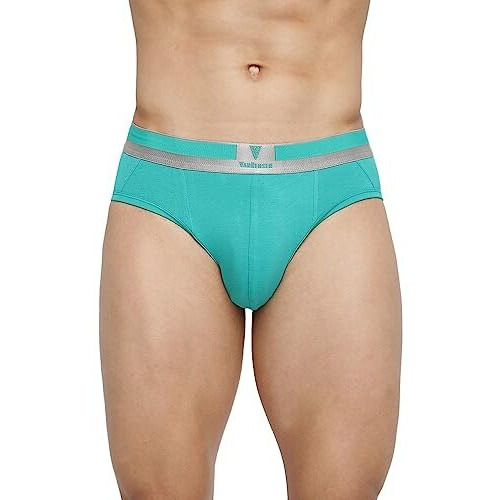 Van Heusen Men Briefs - Pima Cotton Stretch - Colour Fresh, Label Free, Ultra Soft_20002_Spectra Green_L