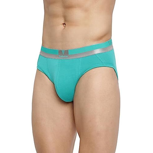 Van Heusen Men Briefs - Pima Cotton Stretch - Colour Fresh, Label Free, Ultra Soft_20002_Spectra Green_L