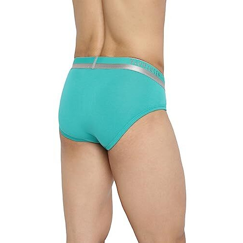Van Heusen Men Briefs - Pima Cotton Stretch - Colour Fresh, Label Free, Ultra Soft_20002_Spectra Green_L