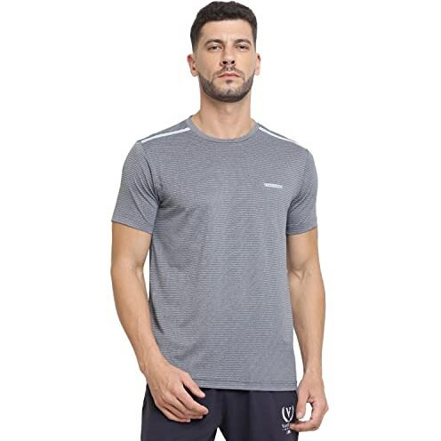 Van Heusen Athleisure Men's Solid Classic T-Shirt (Ihiots1Agy61006_Grey 2Xl)