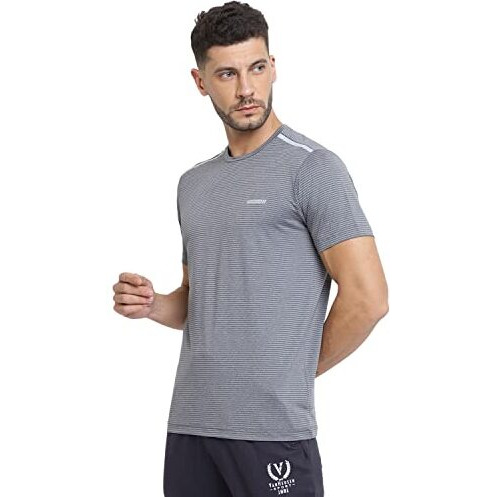 Van Heusen Athleisure Men's Solid Classic T-Shirt (Ihiots1Agy61006_Grey 2Xl)