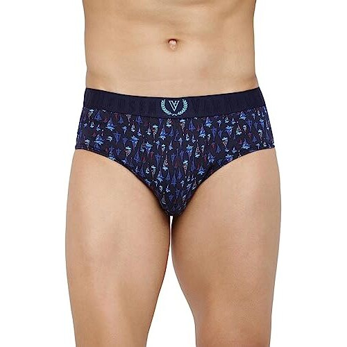 Van Heusen Men Sport Fashion Prints Briefs - 100% Combed Cotton - Pack Of 2 - Super Soft_70003_Vsp7, Vsp8_Xl
