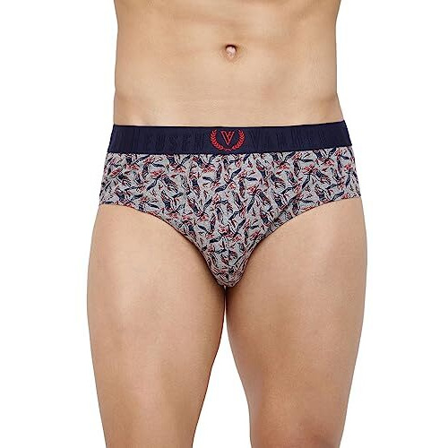 Van Heusen Men Sport Fashion Prints Briefs - 100% Combed Cotton - Pack Of 2 - Super Soft_70003_Vsp7, Vsp8_Xl