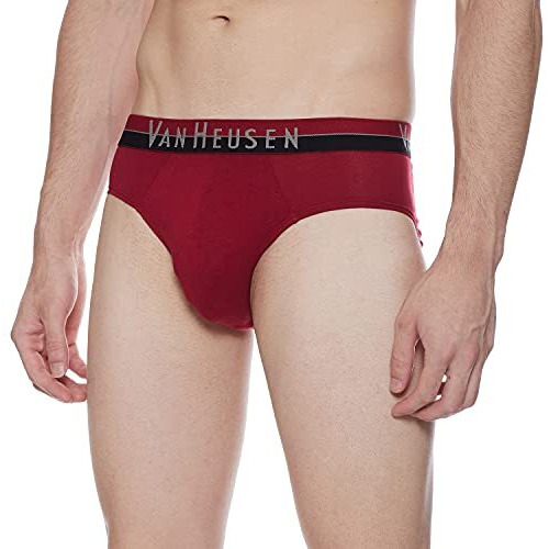 Van Heusen Men's Cotton Briefs (Pack Of 2) (10005_Sodalite Blue, Deep Red-L_Sodalite Blue, Deep Red_L)