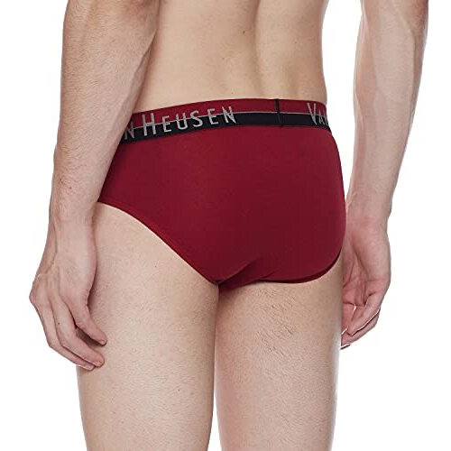 Van Heusen Men's Cotton Briefs (Pack Of 2) (10005_Sodalite Blue, Deep Red-L_Sodalite Blue, Deep Red_L)