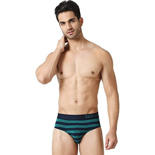 Van Heusen Cotton Men Colour Fresh Briefs - Striped_10015_Cys-04_M, Multicolor