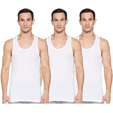 Van Heusen Men Anti Bacterial Fitted Vest-100% Combed Cotton-Pack Of 3-Moisture Wicking, Soft Handfeel_10071_White_L