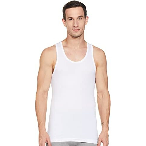 Van Heusen Men Anti Bacterial Fitted Vest-100% Combed Cotton-Pack Of 3-Moisture Wicking, Soft Handfeel_10071_White_L