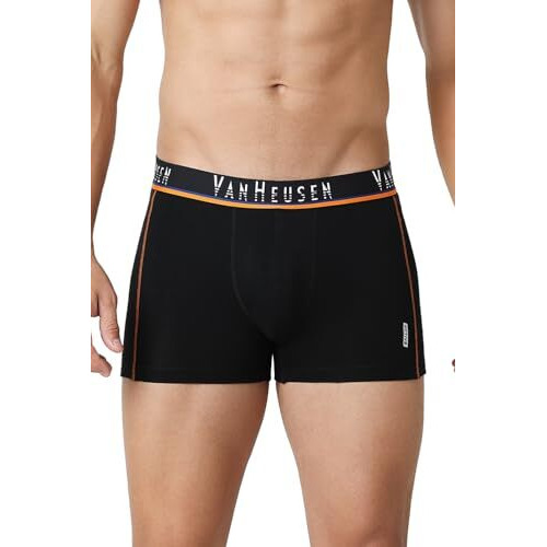 Van Heusen Cotton Men Active Swift Dry Trunks - Mesh Panel, Breathable_40044_Pure Black_Xl, X Large