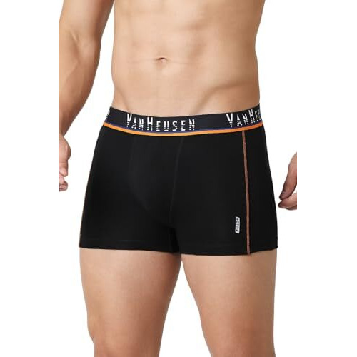 Van Heusen Cotton Men Active Swift Dry Trunks - Mesh Panel, Breathable_40044_Pure Black_Xl, X Large