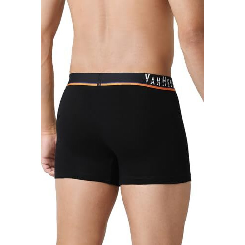 Van Heusen Cotton Men Active Swift Dry Trunks - Mesh Panel, Breathable_40044_Pure Black_Xl, X Large
