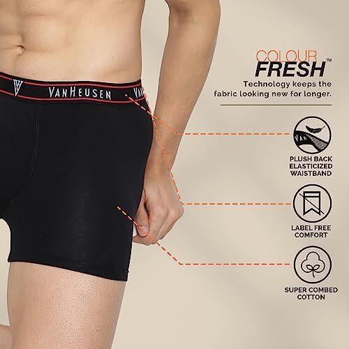 Van Heusen Men's Cotton Blend Classic Regular Solid Trunks (Pack Of 1) (Ihqtr1Cat10054_Assorted_S)