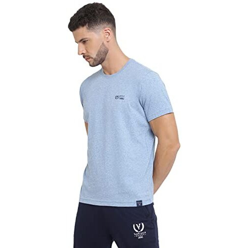 Van Heusen Men Regular Fit Sport Crew Neck T-Shirt - Short Sleeve, Ultra Soft_70018_Sky Blue_S