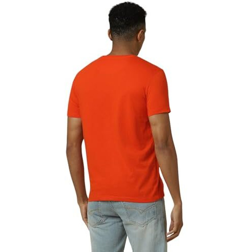 Allen Solly Men's Cotton Regular Fit T-Shirt (Alkcvsgfq56382_Orange_Medium)