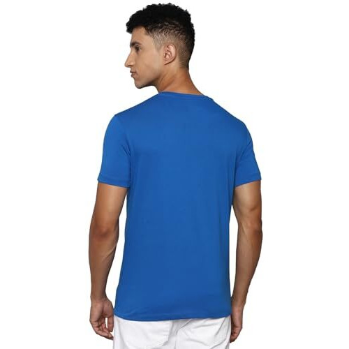Allen Solly Men's Cotton Solid Regular Fit T-Shirt (Alkcvsgfv41997_Medium Blue L)