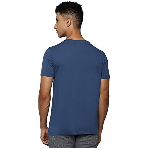 Allen Solly Men's Cotton Regular Fit T-Shirt (Alkcvsgfa16628_Navy L)