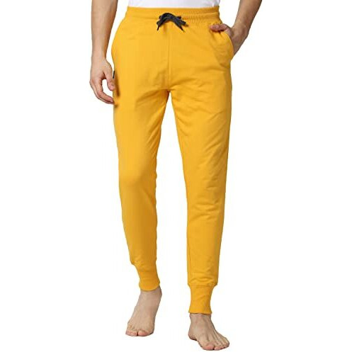 Peter England Men's Regular Casual Pants (Petpntolgd3218541_Yellow_M)