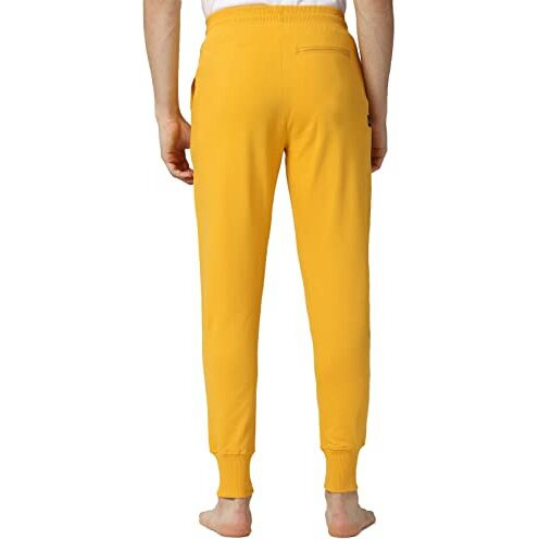 Peter England Men's Regular Casual Pants (Petpntolgd3218541_Yellow_M)