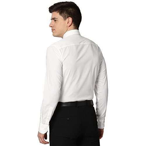 Peter England Men's Solid Regular Fit Shirt (Pesfonub175471_Beige 42)