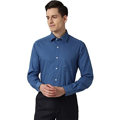 Peter England Men Blue Full Sleeves Formal Shirt
