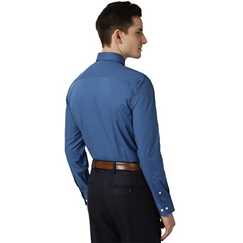 Peter England Men Blue Full Sleeves Formal Shirt