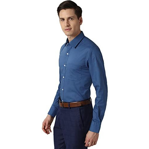 Peter England Men Navy Full Sleeves Formal Shirt
