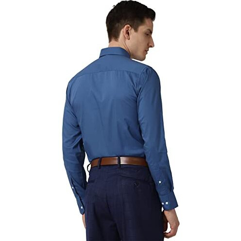Peter England Men Navy Full Sleeves Formal Shirt
