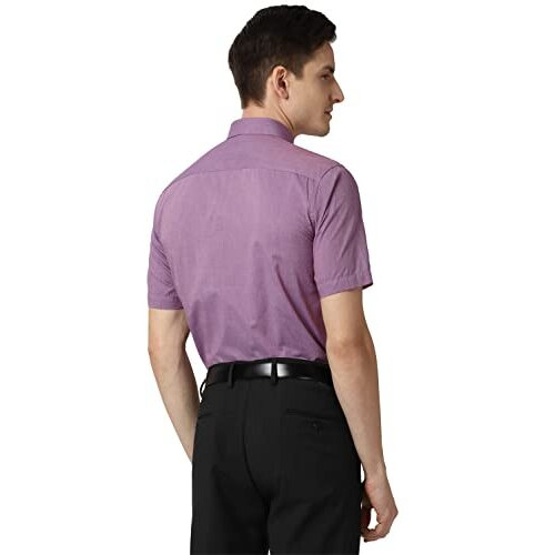 Peter England Men's Solid Regular Shirt (Peshonub892636_Purple 38)