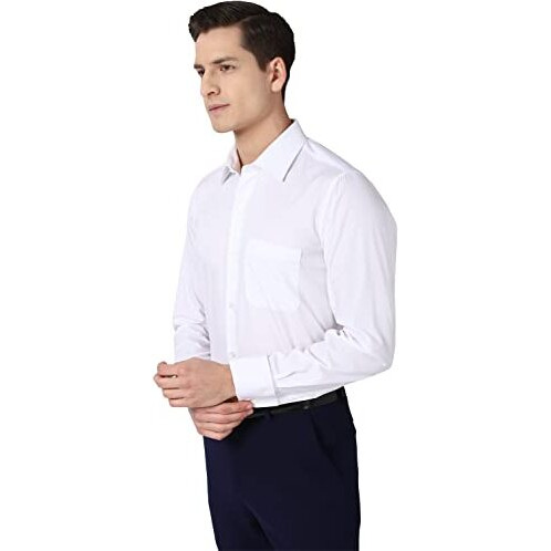 Peter England Men's Solid Regular Fit Shirt (Pesfonubq54919_White 42)