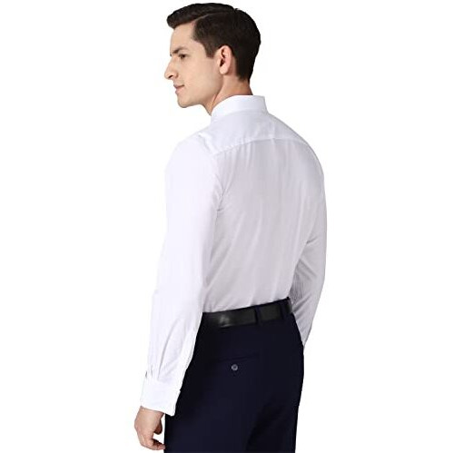 Peter England Men's Solid Regular Fit Shirt (Pesfonubq54919_White 42)