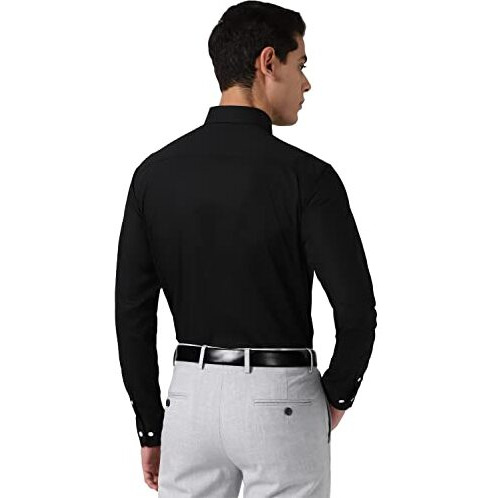 Peter England Men's Regular Shirt (Pesfonubv35902_Black 40)