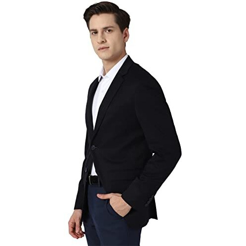 Peter England Men's Slim Formal Blazer (Pebzonsbk10888_Medium Blue_40)