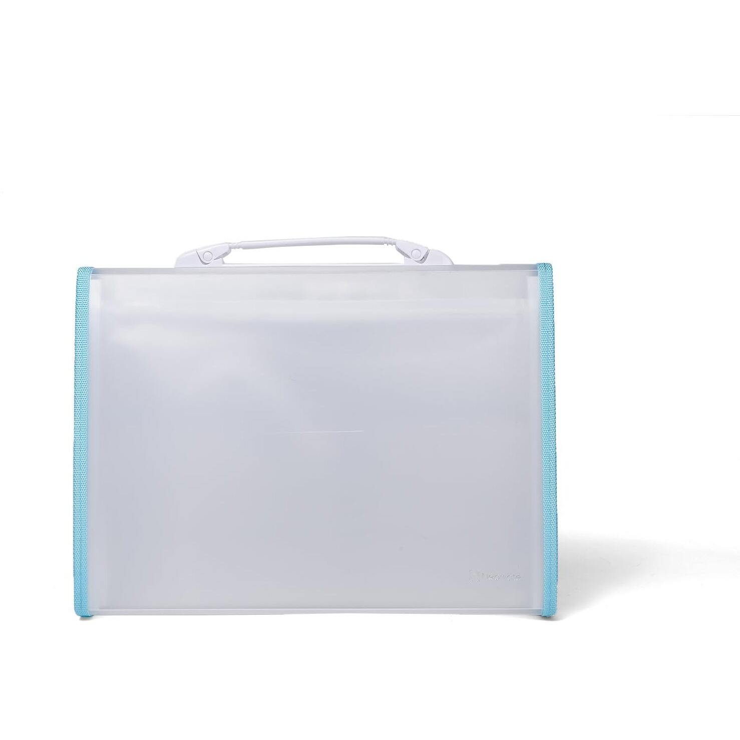 Neomate Expanding File Folder with Handle | 13-Pocket A4/FS Size Document and Certificate Organizer | Transparent Accordion Folder | Blue