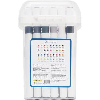 Neomate Alcohol Markers Set | Double-Tipped Chisel & Fine Alcohol-Based Marker | 36 Vibrant Colors for Art, Illustration, and Coloring | Ergonomic Design for Comfortable Grip