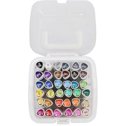 Neomate Alcohol Markers Set | Double-Tipped Chisel & Fine Alcohol-Based Marker | 36 Vibrant Colors for Art, Illustration, and Coloring | Ergonomic Design for Comfortable Grip